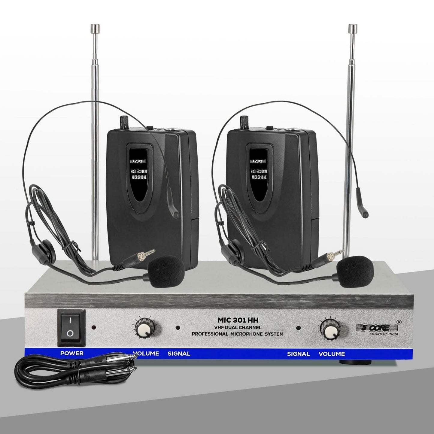 5Core Wireless Microphone System with 2 Headsets and Receiver, 165ft Range