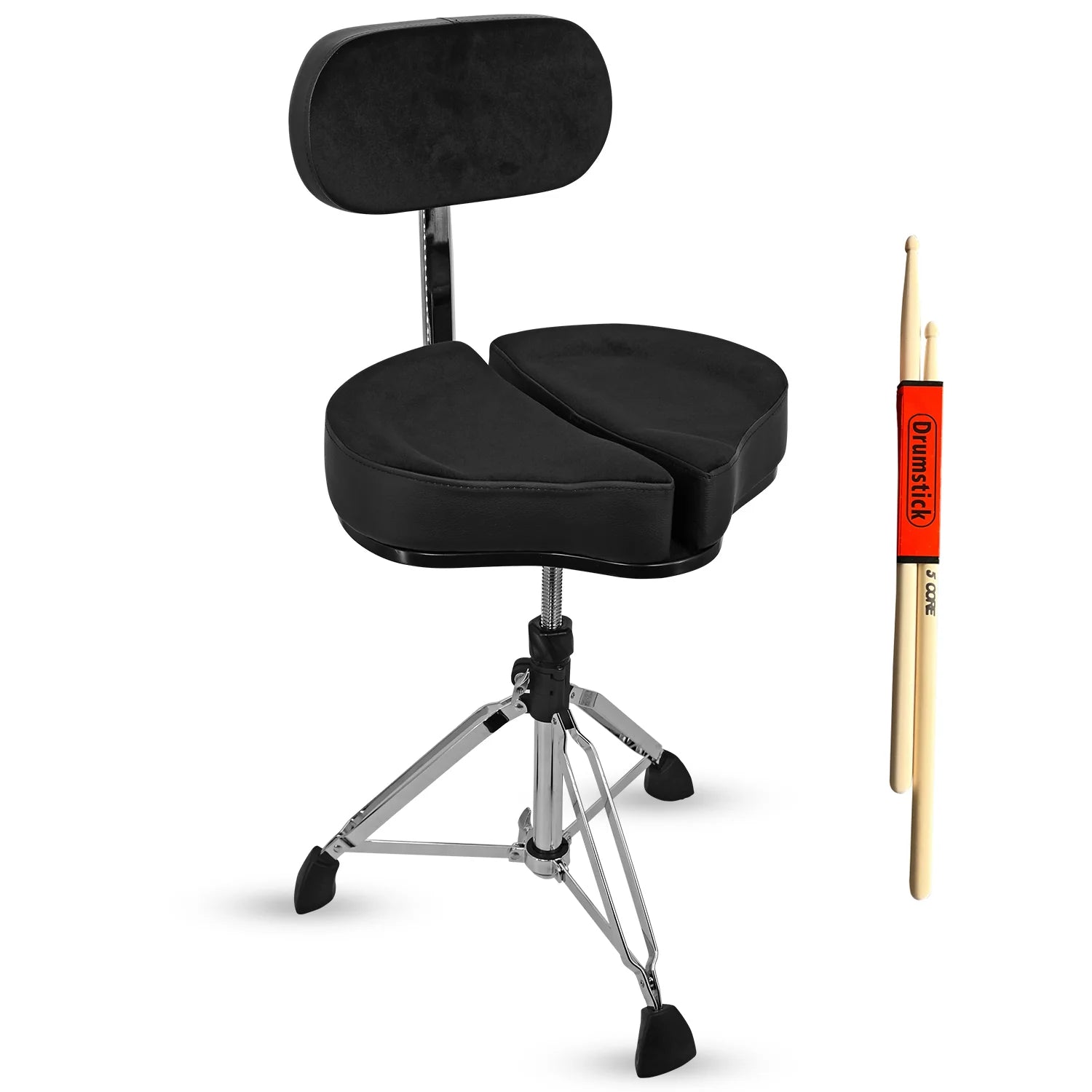 5Core Padded Drum Throne with Backrest - Adjustable Guitar Stool for Adults and Children